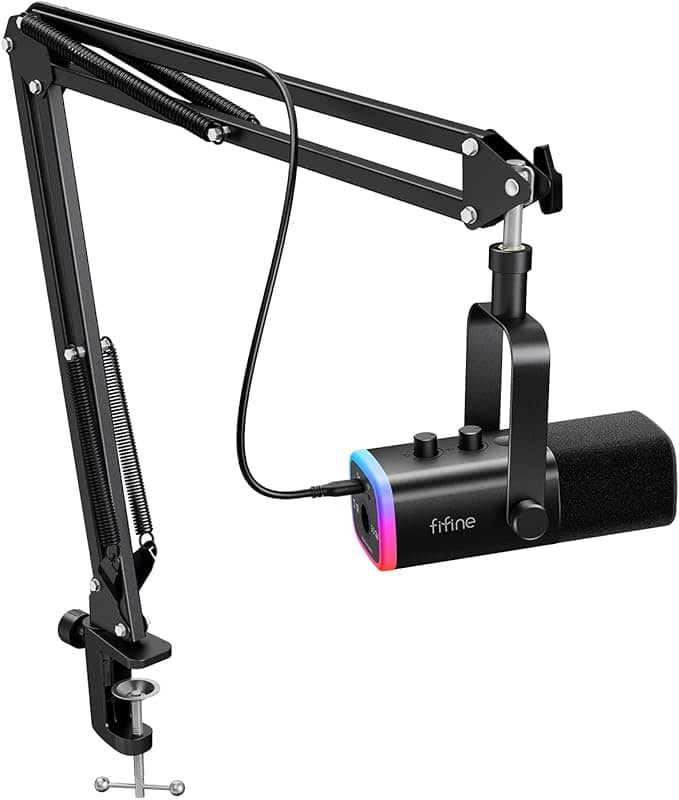 FIFINE AmpliGame AM8T Gaming Microphone Set - Black