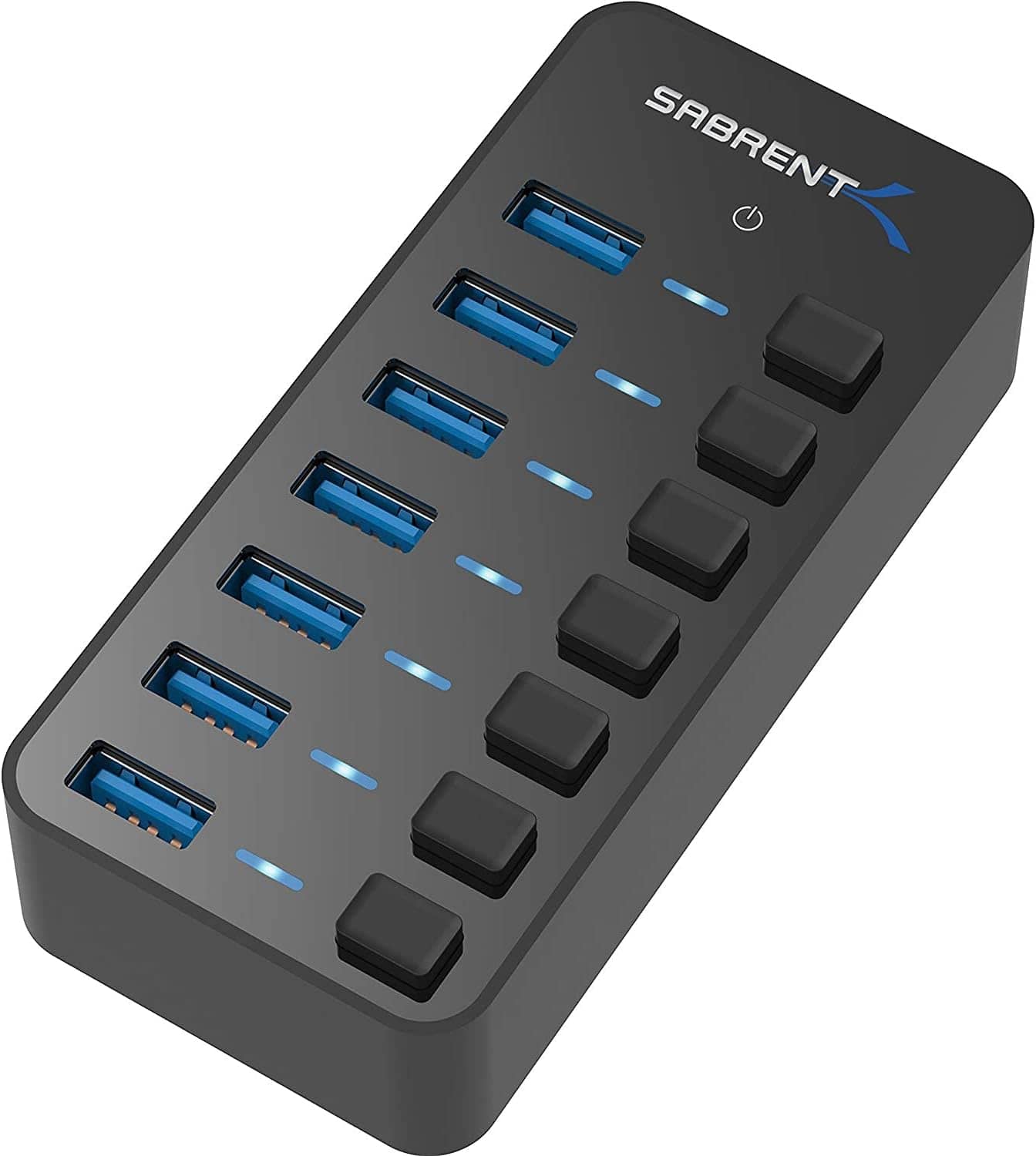 SABRENT 7-Port USB 3.0 Hub with Individual Power Switches 36W (HB-BUP7)