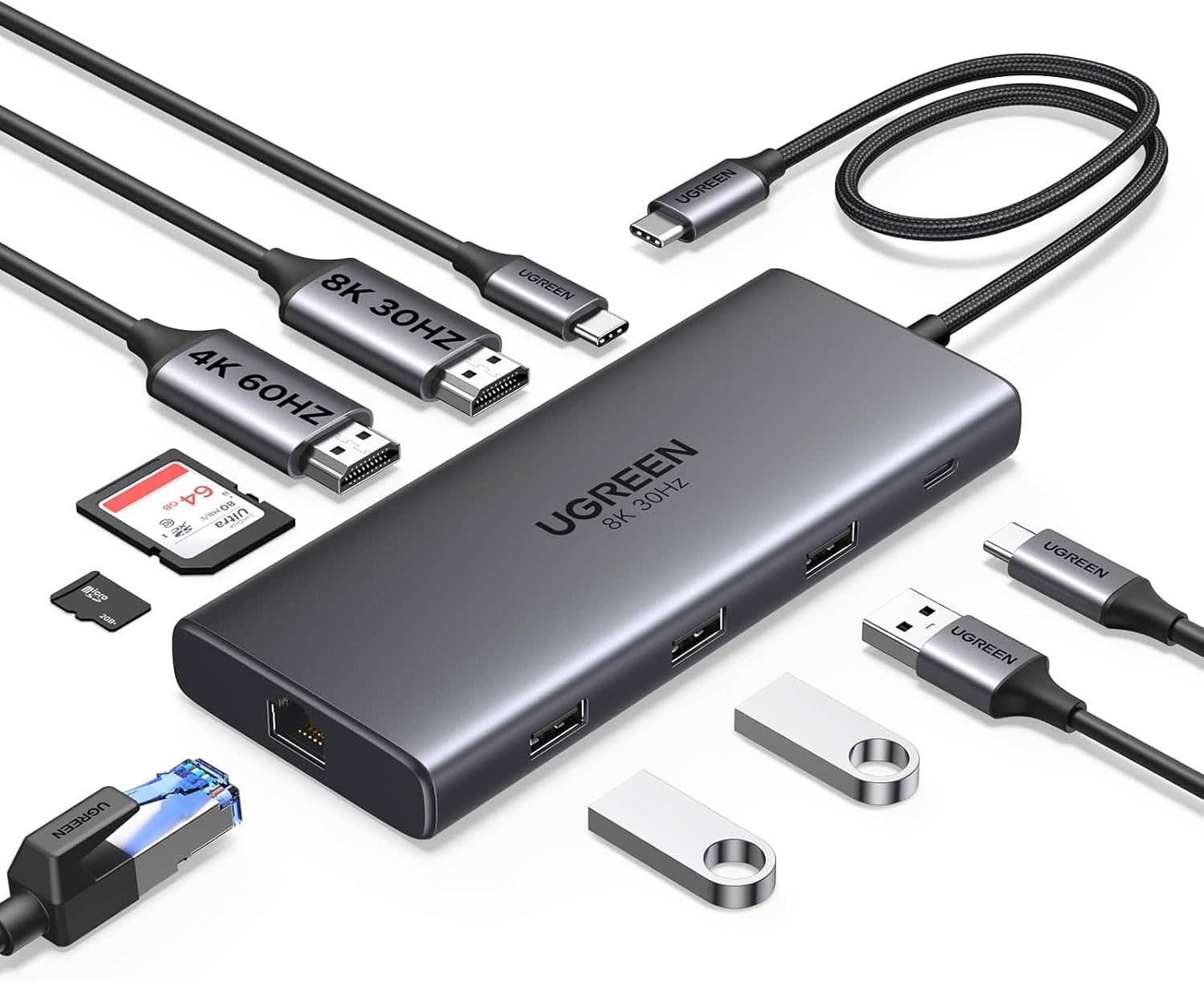 UGREEN Revodok Pro 210 10-in-1 USB-C Dock Dual HDMI 4K
